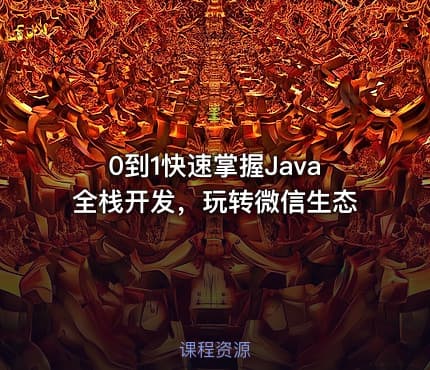 0到1快速掌握Java全栈开发，玩转微信生态