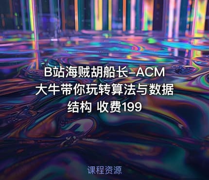 B站海贼胡船长-ACM大牛带你玩转算法与数据结构 收费199