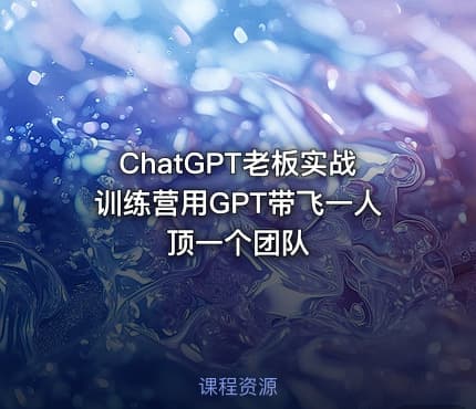 ChatGPT老板实战训练营用GPT带飞一人顶一个团队
