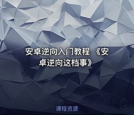 安卓逆向入门教程 《安卓逆向这档事》