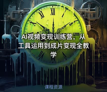 AI视频变现训练营，从工具运用到成片变现全教学