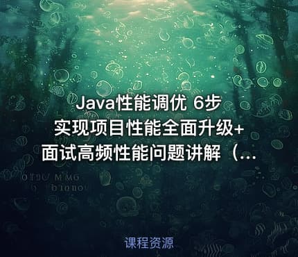 Java性能调优 6步实现项目性能全面升级+面试高频性能问题讲解（完结无密）