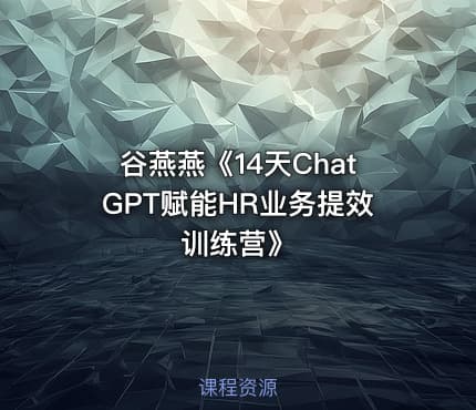 谷燕燕《14天ChatGPT赋能HR业务提效训练营》