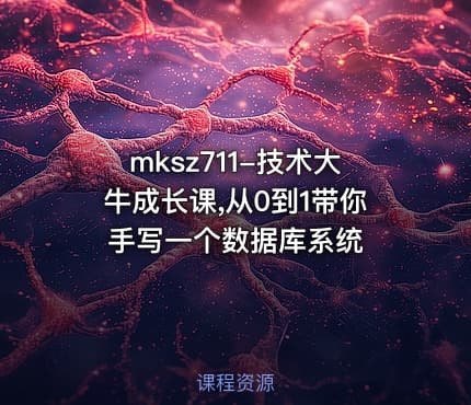 mksz711-技术大牛成长课,从0到1带你手写一个数据库系统