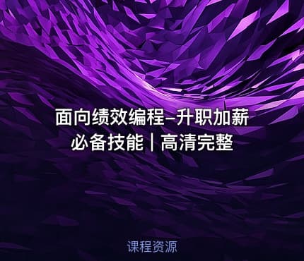 面向绩效编程-升职加薪必备技能 | 高清完整