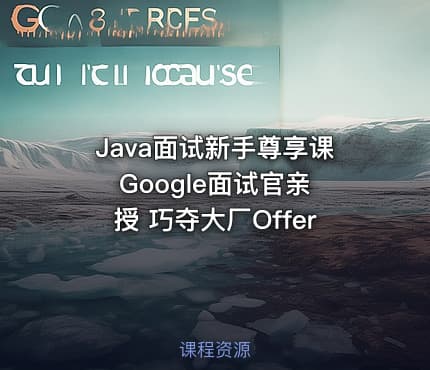 Java面试新手尊享课 Google面试官亲授 巧夺大厂Offer