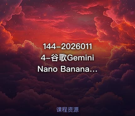 144-20260114-谷歌Gemini Nano Banana AI图像实战教程终极工作流程零基础也能轻松掌握更多资源