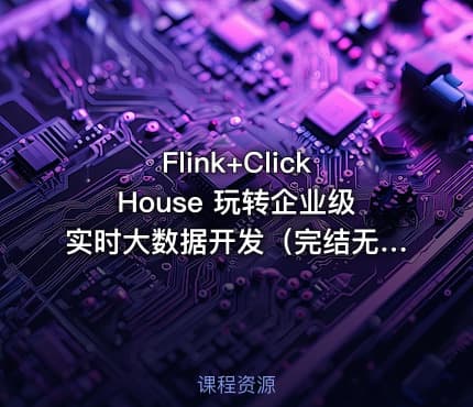 Flink+ClickHouse 玩转企业级实时大数据开发（完结无密）
