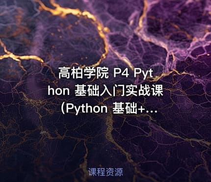 高柏学院 P4 Python 基础入门实战课（Python 基础+进阶）