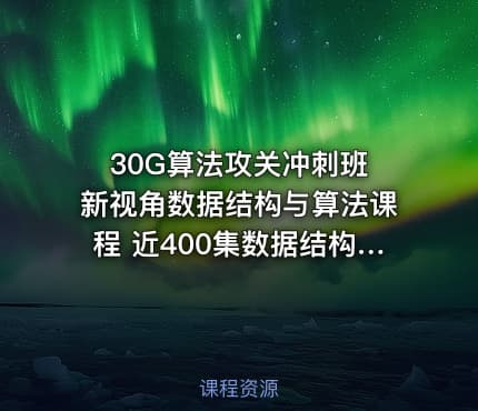 30G算法攻关冲刺班 新视角数据结构与算法课程 近400集数据结构与算法进阶班