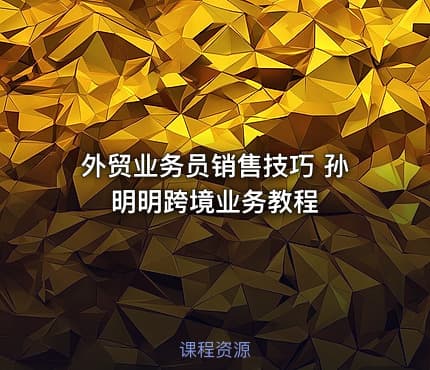 外贸业务员销售技巧 孙明明跨境业务教程