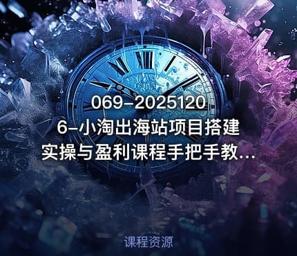 069-20251206-小淘出海站项目搭建实操与盈利课程手把手教你用极低成本搭建更多资源