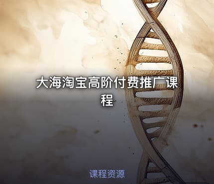 大海淘宝高阶付费推广课程
