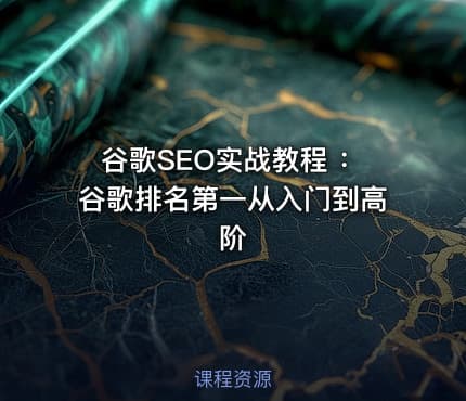 谷歌SEO实战教程 ：谷歌排名第一从入门到高阶