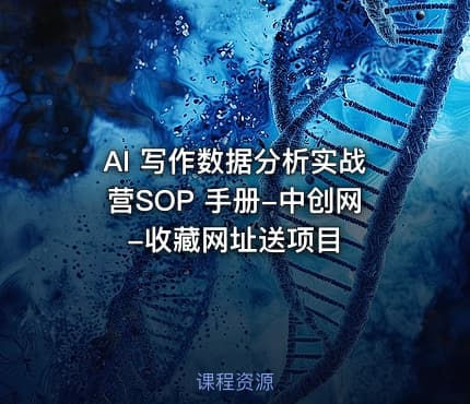AI 写作数据分析实战营SOP 手册-中创网-收藏网址送项目