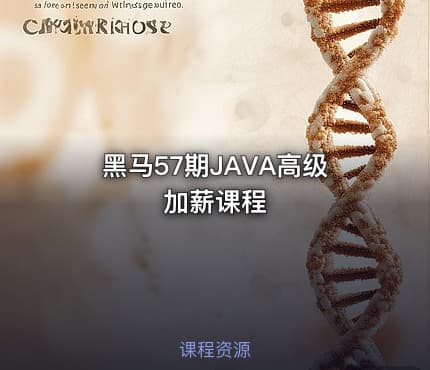 黑马57期JAVA高级加薪课程