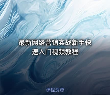 最新网络营销实战新手快速入门视频教程