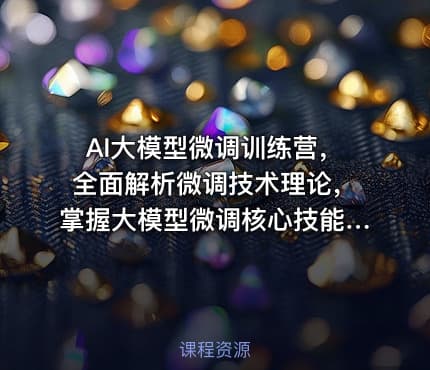 AI大模型微调训练营，全面解析微调技术理论，掌握大模型微调核心技能课程
