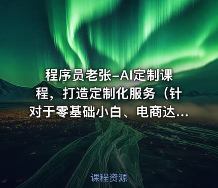 程序员老张-AI定制课程，打造定制化服务（针对于零基础小白、电商达人）