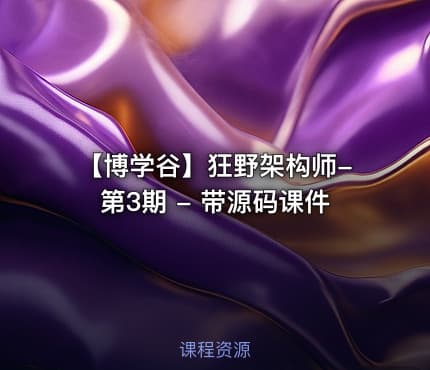 【博学谷】狂野架构师-第3期 - 带源码课件