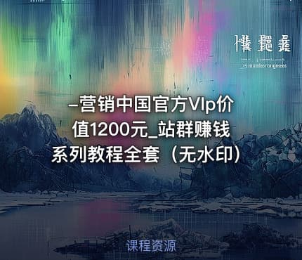 -营销中国官方VIp价值1200元_站群赚钱系列教程全套（无水印）