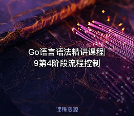 Go语言语法精讲课程|9第4阶段流程控制