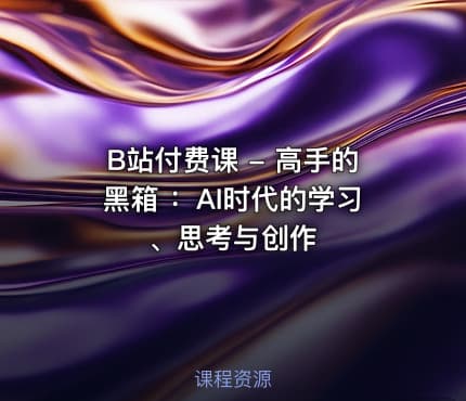 B站付费课 - 高手的黑箱 ：AI时代的学习、思考与创作