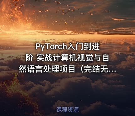 PyTorch入门到进阶 实战计算机视觉与自然语言处理项目（完结无密）