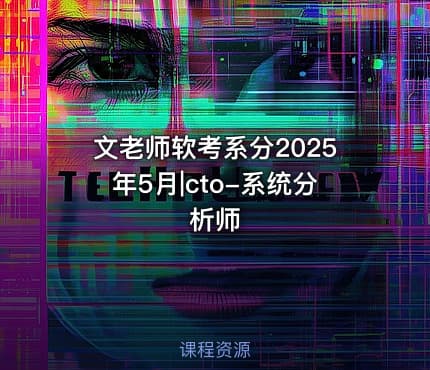 文老师软考系分2025年5月|cto-系统分析师