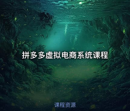 拼多多虚拟电商系统课程