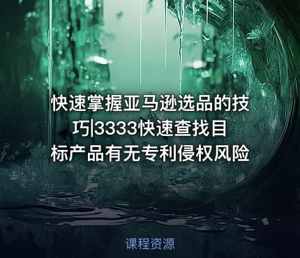快速掌握亚马逊选品的技巧|3333快速查找目标产品有无专利侵权风险