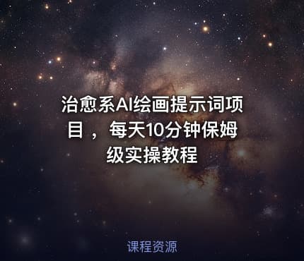 治愈系AI绘画提示词项目 ，每天10分钟保姆级实操教程