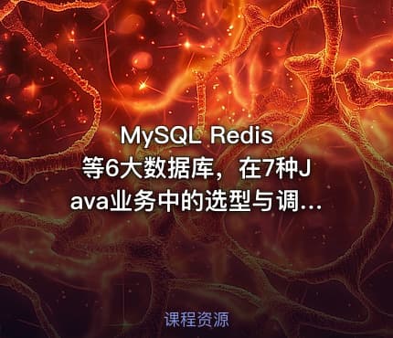 MySQL Redis等6大数据库，在7种Java业务中的选型与调优[完结无密]