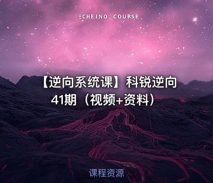 【逆向系统课】科锐逆向41期（视频+资料）