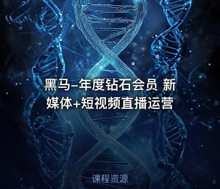 黑马-年度钻石会员 新媒体+短视频直播运营