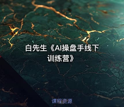白先生《AI操盘手线下训练营》