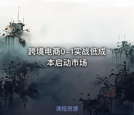 跨境电商0-1实战低成本启动市场