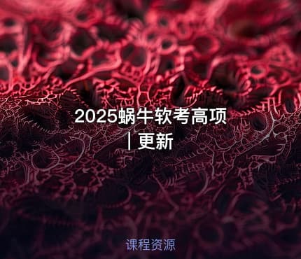 2025蜗牛软考高项 | 更新