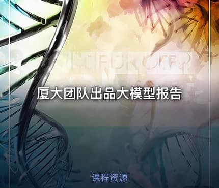 厦大团队出品大模型报告