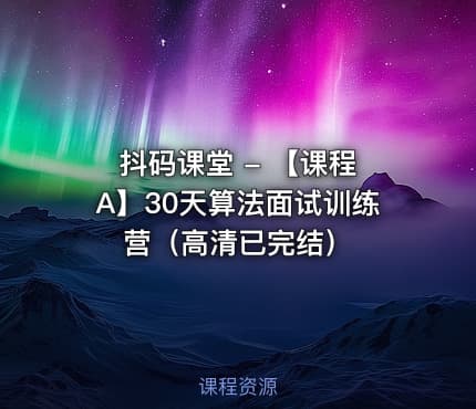 抖码课堂 - 【课程 A】30天算法面试训练营（高清已完结）