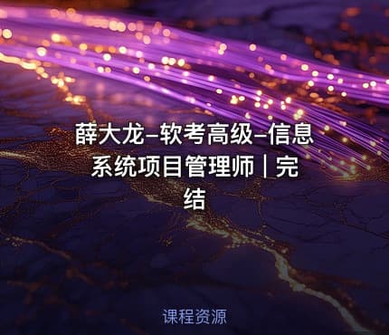 薛大龙-软考高级-信息系统项目管理师 | 完结