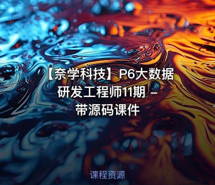 【奈学科技】P6大数据研发工程师11期 - 带源码课件