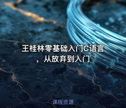 王桂林零基础入门C语言，从放弃到入门