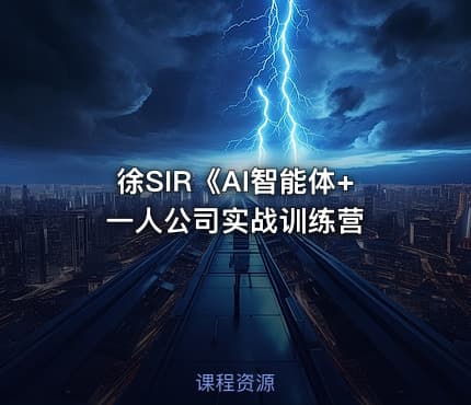 徐SIR《AI智能体+一人公司实战训练营