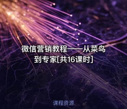 微信营销教程——从菜鸟到专家[共16课时]