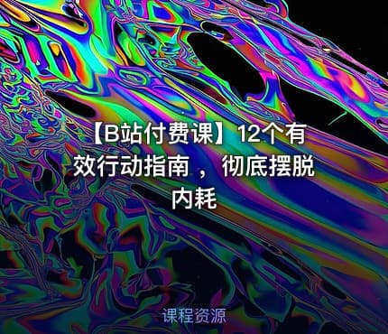 【B站付费课】12个有效行动指南 ，彻底摆脱内耗