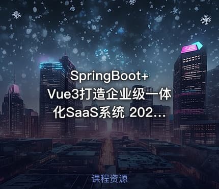SpringBoot+Vue3打造企业级一体化SaaS系统 2025升级版（已完结）