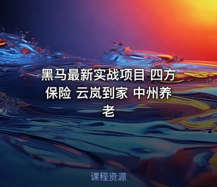 黑马最新实战项目 四方保险 云岚到家 中州养老