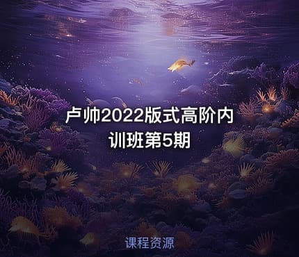 卢帅2022版式高阶内训班第5期 - IT网课学习吧