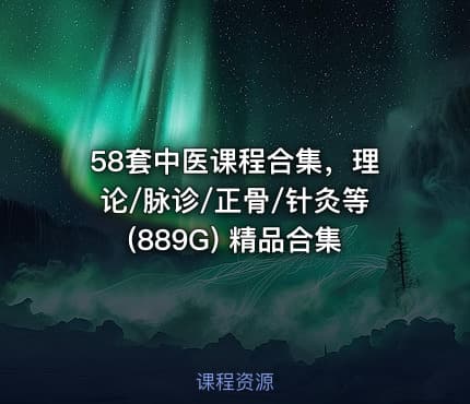 58套中医课程合集，理论/脉诊/正骨/针灸等(889G) 精品合集